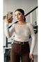 White Modal Boat Neck Transparent Blouse - 3