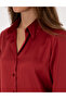 Burgundy Regular Fit Satin Long Sleeve Shirt 50319346-Vr014 - 7