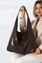 Brown Women's Bag Large Size Shoulder and Arm Bag - 3