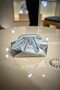 Shiny Faux Leather Silver Medium Size Strap Women's Clutch and Evening Dress Bag - 5