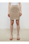 Esvab • Modern & Distinctive Waist Cuffed Openwork Mini Knit Skirt - 3