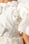 Lined Girl's Dress with Rose Back Detail - 6