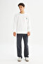 Regular Fit Printed White Men's Sweatshirt L2520361102 - 2