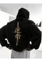 Men's Japanese Written Sword Printed Hoodie