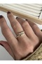 Gold Triangle Patterned Saran Ring - 4