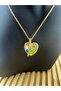 Blue Star Gold Color Heart Necklace - 5