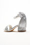 Silver Glassy Children's Shoes with a Bow on the Back - 4