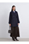 Lcw Modest Navy Blue Jacket Collar Women's Stamp Coat - 2