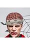 Brain Red color Shaped Hat - Brain Beanie tie red Hats, Realistic Costume Accessory Photo Props - 3
