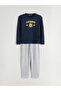 Giyçık Storeden Navy Blue Fenerbahçe Printed Men's Pajama Set