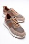 Men's Genuine Leather Suede Sneaker Parachute Detailed Mink Zerox