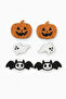 Colorful Pumpkin, Bat, Ghost Figure 6-Piece Halloween Clip Buckle Set - 2