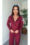 Şans Li̇fe Women's Hooded Elastic Waist Ribbed Detail on the Shoulders Two-Piece Pants Set