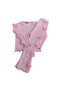 Rose Detailed Ribbed Girls' Camisole Top and Bottom Set - 3