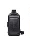 PU Leather Crossbody Chest Bag with USB Charging Port, Bobo Messenger Bag For Men, Travel