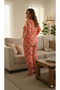 Long Sleeve Seasonal Printed Plus Size Women's Pajama Set