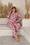 Long Sleeve Seasonal Printed Plus Size Women's Pajama Set - 8