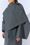 Detachable Shawl Collar Oversize Cashmere Coat - Anthracite |   Mkw359838-01 - 4