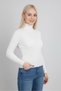 High Neck Long Sleeve Women's Bodysuit Sweater Set of 2 - Black and White Colors - 3