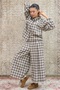 Cream-Brown Cotton Plaid Shirt