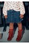 Girl's Pleated Denim Skirt Navy Blue 4901 - 2