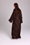 Modern Blotch Prints Maxi Orange Abaya - 4