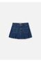 Girl's Pleated Denim Skirt Navy Blue 4901 - 4