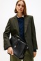 Women's Metal Lock Detailed Hand and Shoulder Bag - Black - 5