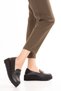 Genuine Leather Wedge Heeled Stylish Shoes Ast.8401 Black Skin - 4
