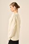 Women's Comfortable Cut Hair Knit Sweater Ecru 20882 - 2