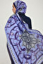 Sultan's Coat of Arms - Blue - Vierra Patterned Viscose Shawl - 70X190 cm - 4