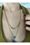 steel evil eye bead necklace set - 3