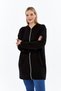 Plus Size Back Peacock Print Hooded Full Zip Pocketed Soft Flowy Tunic Sweatshirt - 5