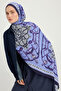 Sultan's Coat of Arms - Blue - Vierra Patterned Viscose Shawl - 70X190 cm - 2