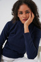 Women's Long Sleeve Ribbed Bodysuit 976 - Navy Blue - 6