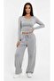 gray women's baggy plus size sportswear quality loose fit stretchy comfortable fabric sweatpants237 - 4