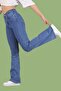 Biussa Medium Blue Stretch Fabric Women's Spanish Leg Jeans