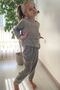 Girl's Green Long Sleeve Winter Velvet Crew Neck Pajama Set 10E-2356 - 2