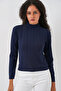 Women's Long Sleeve Ribbed Bodysuit 976 - Navy Blue - 5