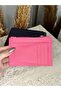 Faux Leather Women's Fuchsia Card Holder - Zippered Card Holder with Coin Compartment