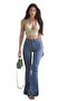 Lucca Lycra Women's Medium Blue Spanish Leg Jeans - 2