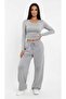 gray women's baggy plus size sportswear quality loose fit stretchy comfortable fabric sweatpants237 - 2