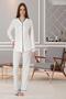 Women's Ecru Special Design Front Buttoned Cotton Maternity Pajama Set - 4