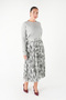 Plus Size Pleated Midi Skirt