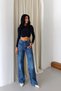 8062-34 Stoned Wide Leg Women's Jean Pants - 3