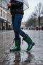 Konçlu Plush Unisex Rain Boots 36-40 Dark Green