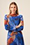 Women's Lycra Tulle Dress Blue 30417 - 3