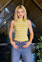 Women's Half Turtleneck High Neck Zero Sleeve Cotton Soft Textured Patterned Body Blouse - 5