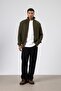 Oversize Zippered Knitwear Cardigan Khaki