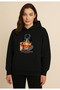 Anime Girl Korean Style Black Basic Sweatshirt Hoodie